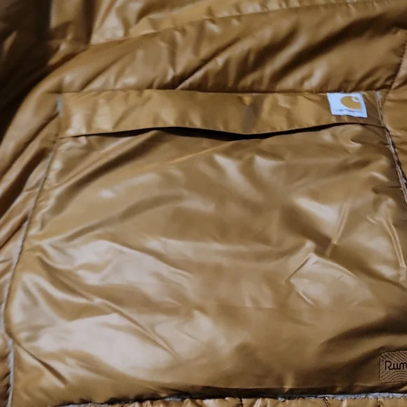 Rumpl X Carhartt Brown Original Puffy Poncho Hooded Coat L/XL - Picture 5 of 10